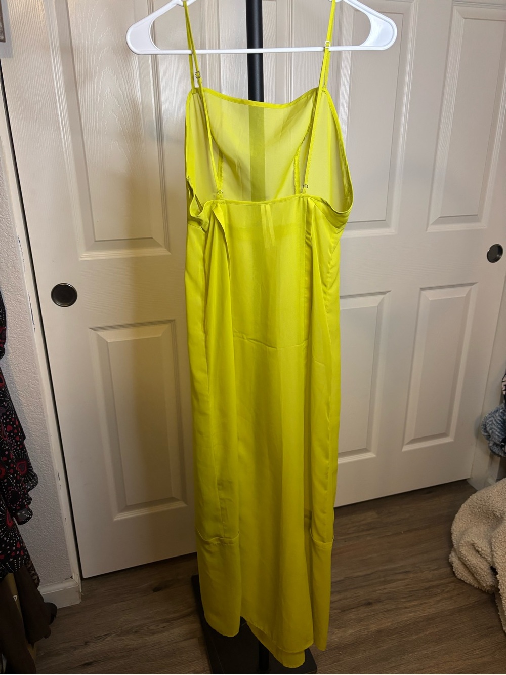 Anthropologie Bright Neon Yellow Slip Maxi Dress - Picture 8 of 9